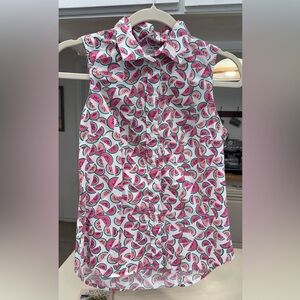 J. Crew Pink and Green Watermelon Print Top